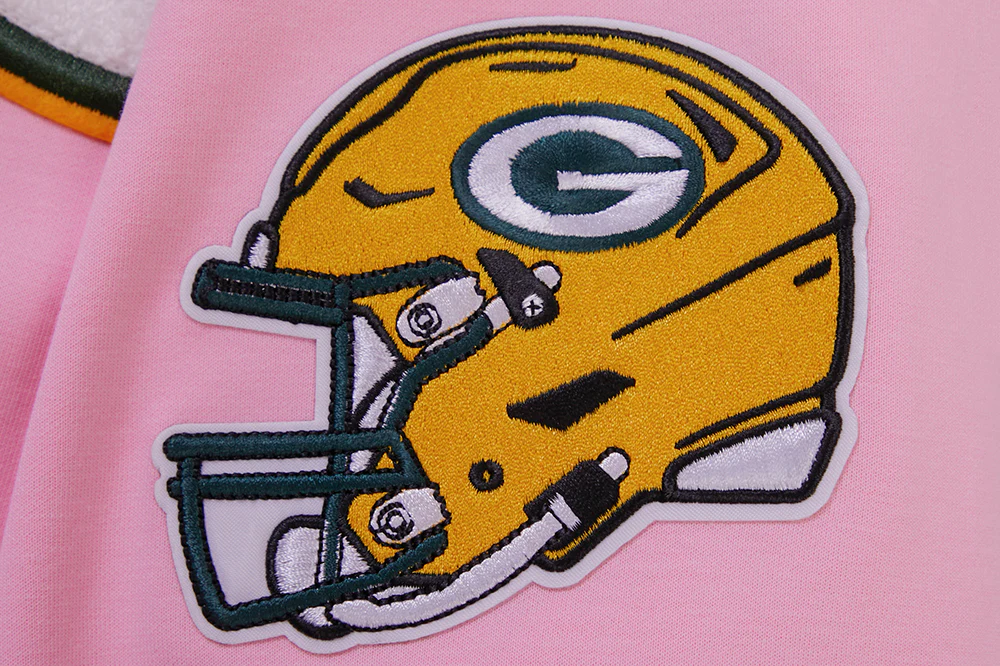 NFL GREEN BAY PACKERS  CLASSIC CHENILLE DOUBLE KNIT FULL ZIP HOODIE (PINK) - Image 8