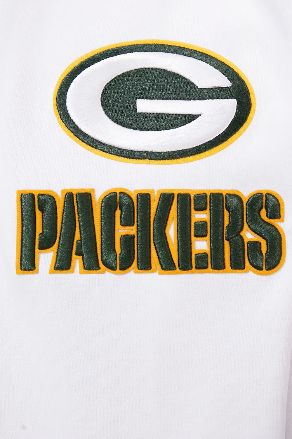NFL GREEN BAY PACKERS CLASSIC CHENILLE DOUBLE KNIT FULL ZIP HOODIE (WHITE) - Image 7