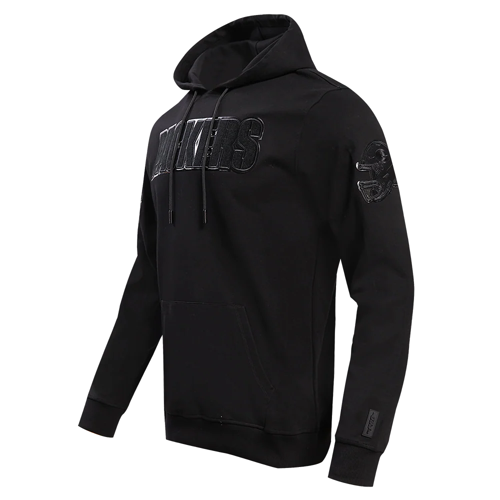 NFL GREEN BAY PACKERS TRIPLE BLACK MEN'S DOUBLE KNIT PULLOVER HOODIE (TRIPLE BLACK) - Image 10