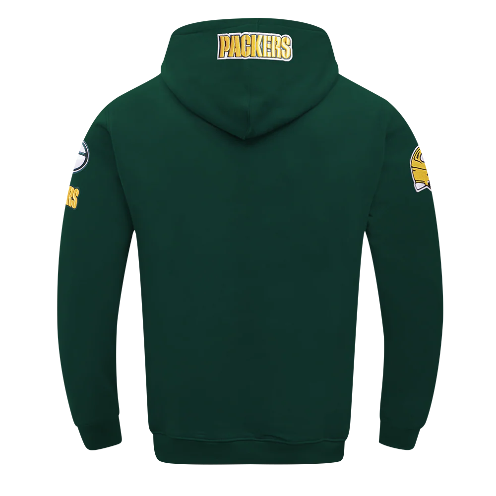 NFL GREEN BAY PACKERS OLD ENGLISH MEN'S PO HOODIE (FOREST GREEN) - Image 3