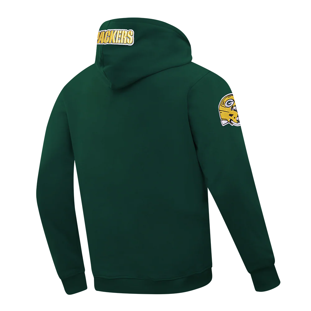NFL GREEN BAY PACKERS OLD ENGLISH MEN'S PO HOODIE (FOREST GREEN) - Image 4