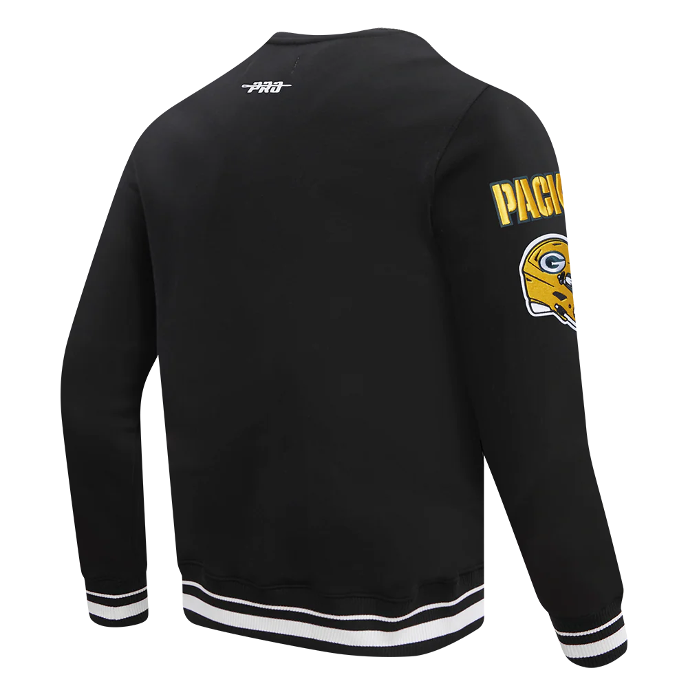 NFL GREEN BAY PACKERS MASHUP MEN'S RIB CREWNECK (BLACK) - Image 4