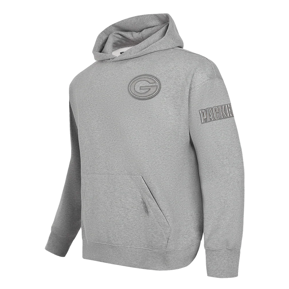 NFL GREEN BAY PACKERS NEUTRAL MEN'S DROP SHOULDER PULLOVER HOODIE (DARK HEATHER GRAY) - Image 2