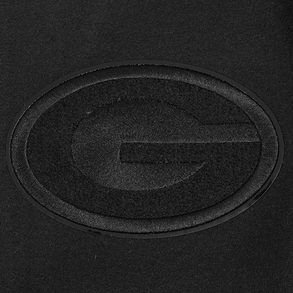 NFL GREEN BAY PACKERS TRIPLE BLACK MEN'S WOOL VARSITY JACKET (TRIPLE BLACK MEN'S) - Image 8