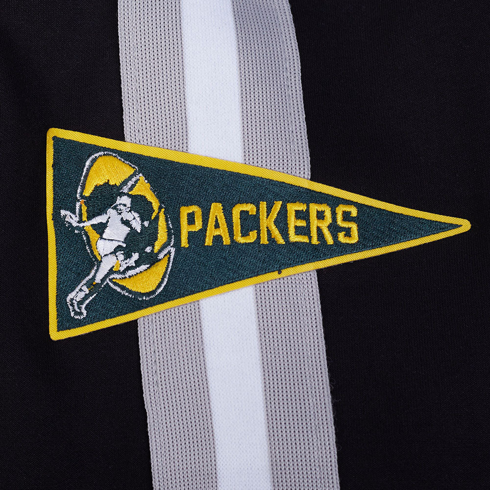 NFL GREEN BAY PACKERS PRO GAME DAY MEN'S RETRO JACKET (BLACK/SILVER/WHITE) - Image 14