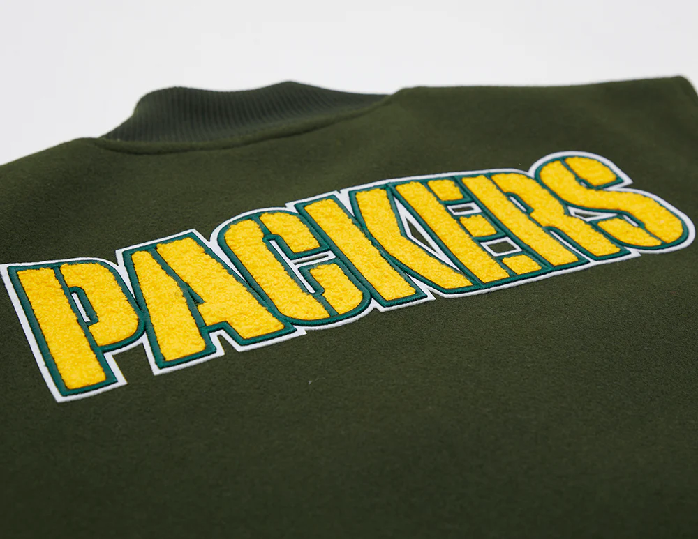 NFL GREEN BAY PACKERS CLASSIC MEN'S VARSITY JACKET (GRAY/WHITE) - Image 7