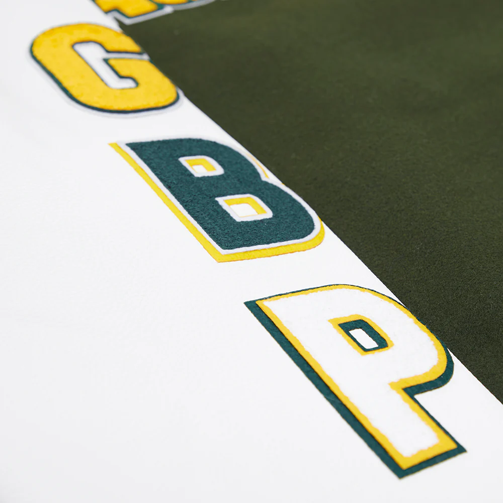 NFL GREEN BAY PACKERS CLASSIC MEN'S VARSITY JACKET (GRAY/WHITE) - Image 8