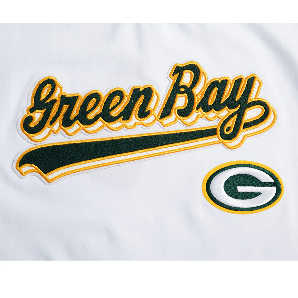 NFL GREEN BAY PACKERS SCRIPT TAIL WOMEN'S SJ BOXY TEE (WHITE) - Image 9