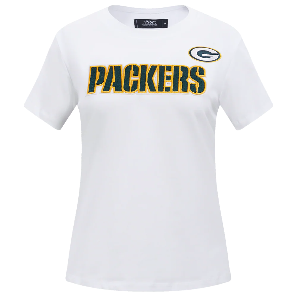 NFL GREEN BAY PACKERS CLASSIC SINGLE JERSEY SLIM FIT TEE (WHITE)