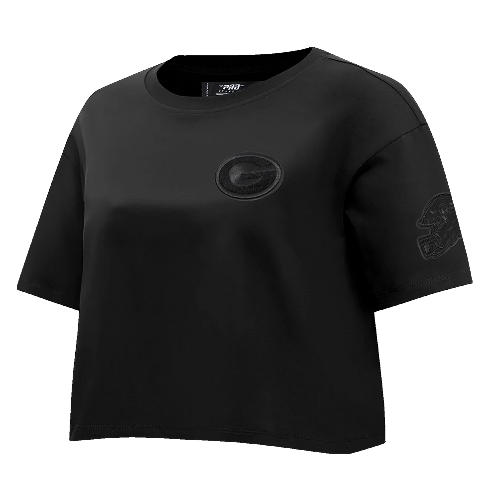 NFL GREEN BAY PACKERS TRIPLE BLACK WOMEN'S SINGLE JERSEY BOXY TEE (TRIPLE BLACK WOMEN'S) - Image 2