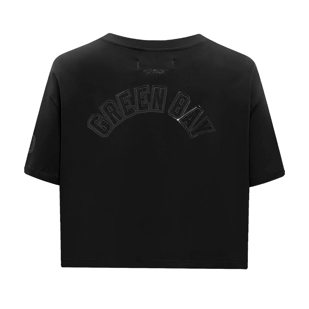 NFL GREEN BAY PACKERS TRIPLE BLACK WOMEN'S SINGLE JERSEY BOXY TEE (TRIPLE BLACK WOMEN'S) - Image 3