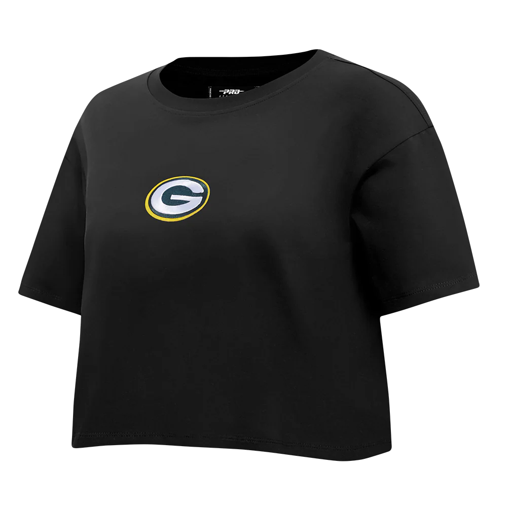 NFL GREEN BAY PACKERS WINGSPAN WOMEN'S SJ BOXY TEE (BLACK) - Image 4