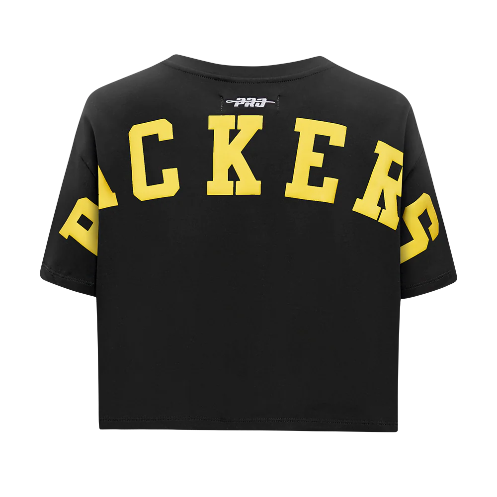 NFL GREEN BAY PACKERS WINGSPAN WOMEN'S SJ BOXY TEE (BLACK) - Image 5