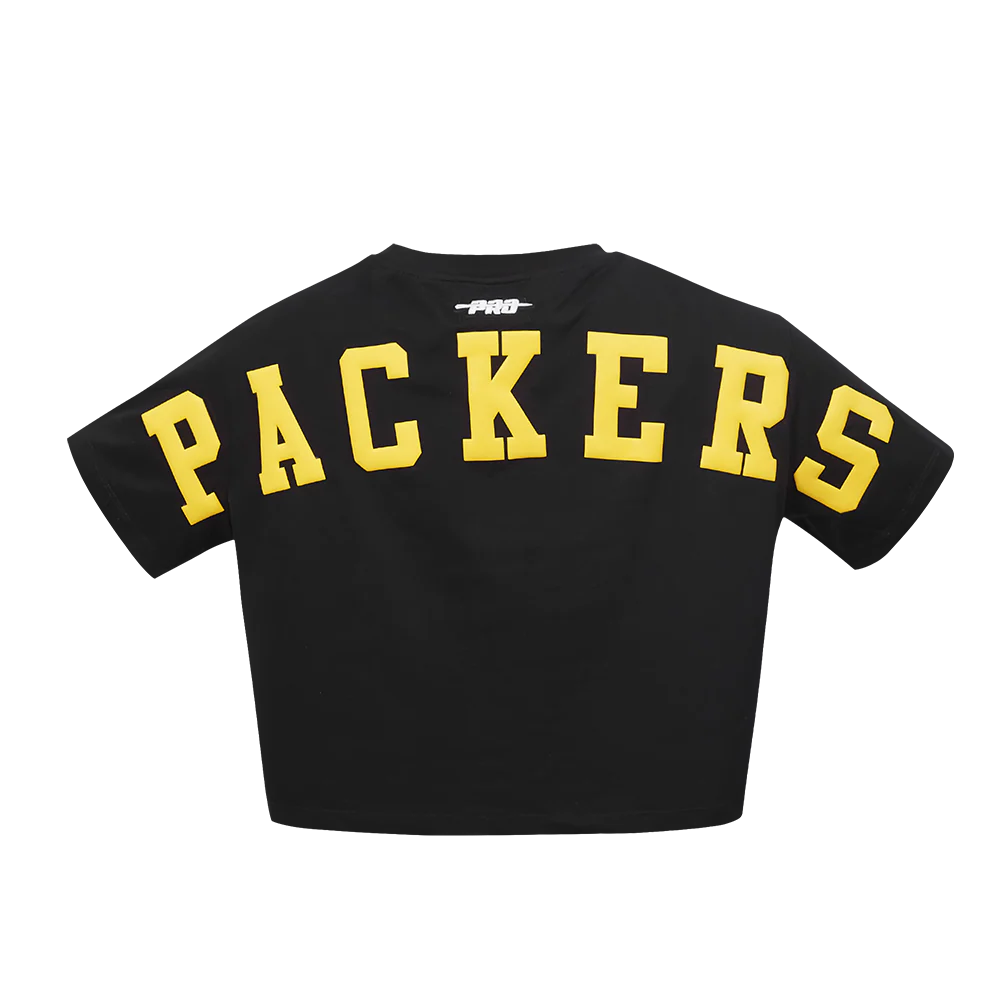 NFL GREEN BAY PACKERS WINGSPAN WOMEN'S SJ BOXY TEE (BLACK) - Image 7