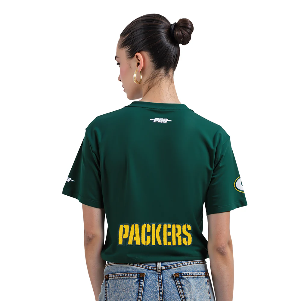 NFL GREEN BAY PACKERS JORDAN LOVE #10 CLASSIC PNN WOMEN'S SJ BOXY TEE (FOREST GREEN) - Image 2