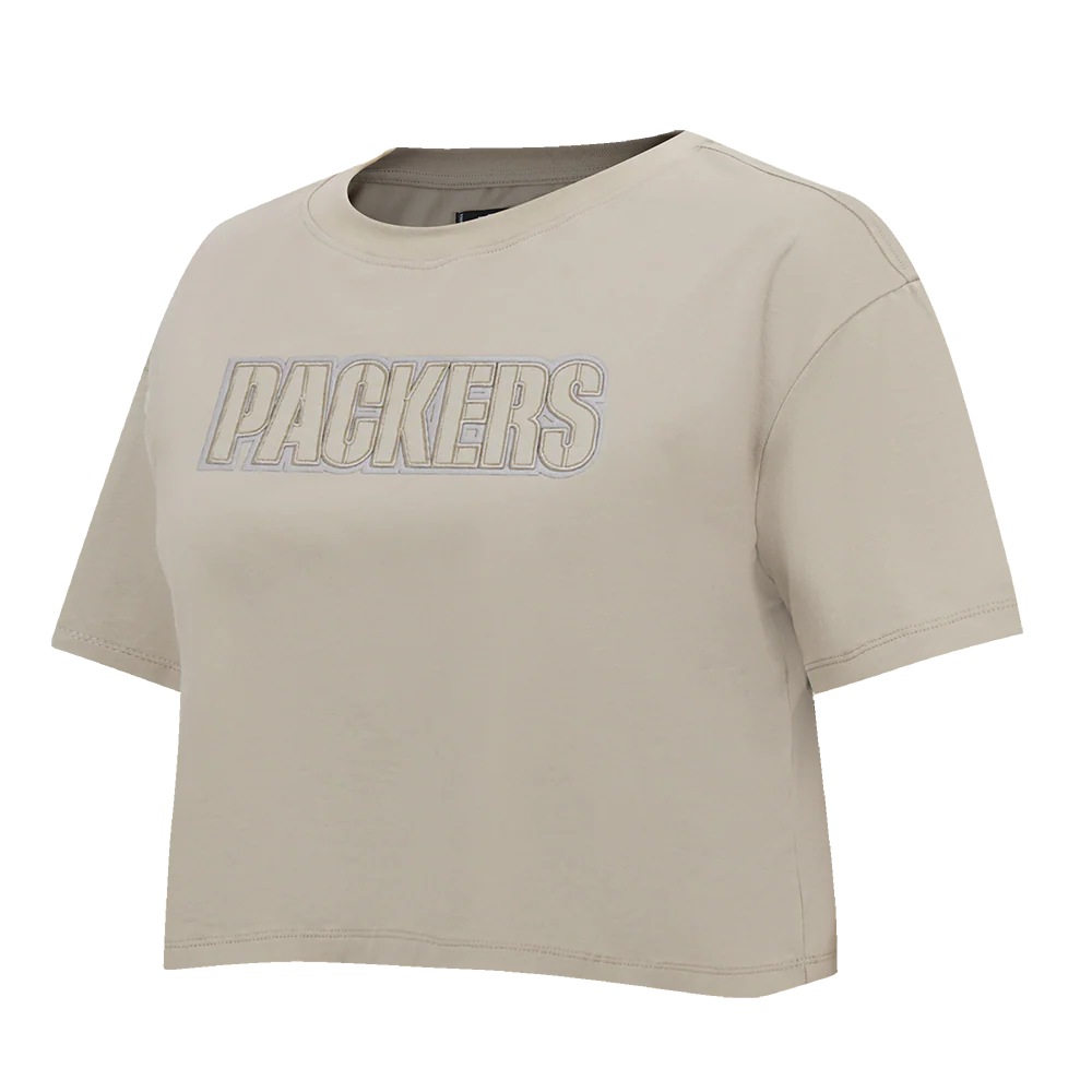 NFL GREEN BAY PACKERS NEUTRAL WOMEN'S BOXY TEE (TAUPE) - Image 2