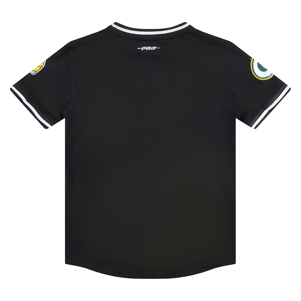 NFL GREEN BAY PACKERS CLASSIC BIG BOYS SHORT SLEEVE STRIPED RIB TEE (BLACK) - Image 4