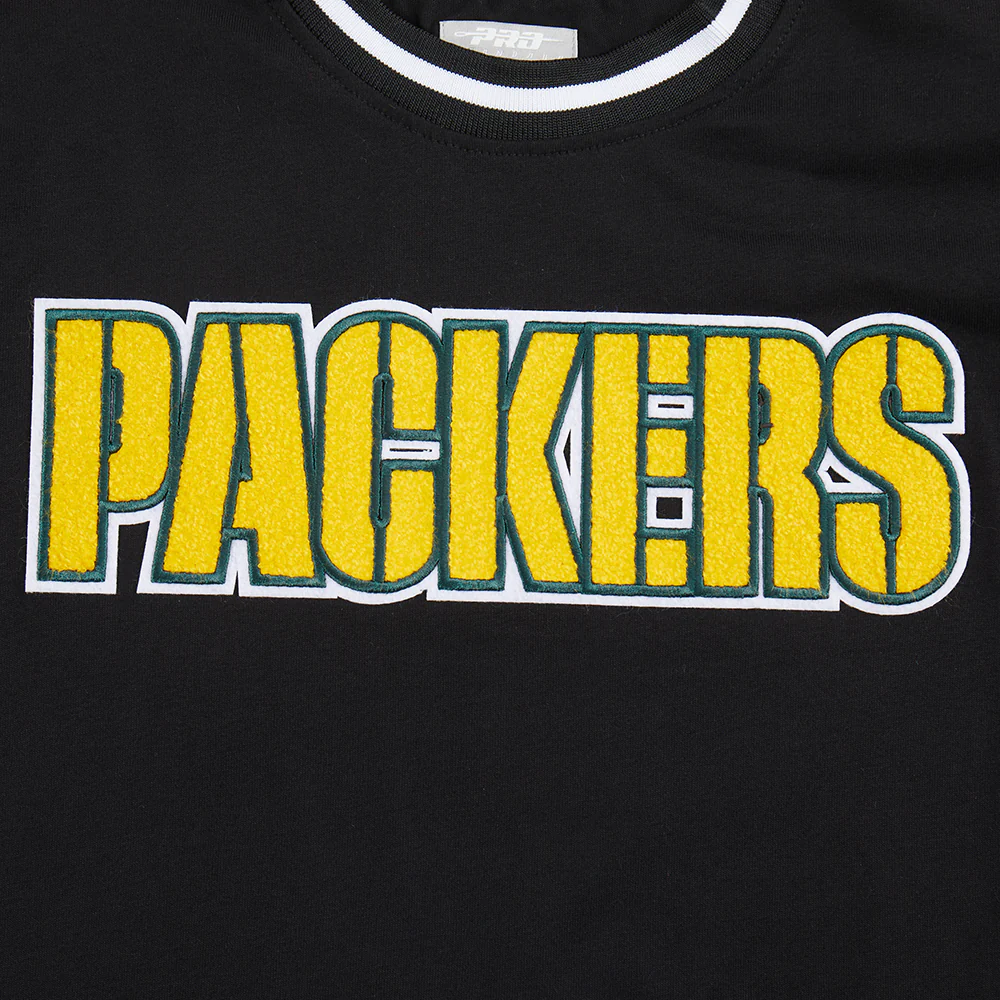 NFL GREEN BAY PACKERS CLASSIC BIG BOYS SHORT SLEEVE STRIPED RIB TEE (BLACK) - Image 7
