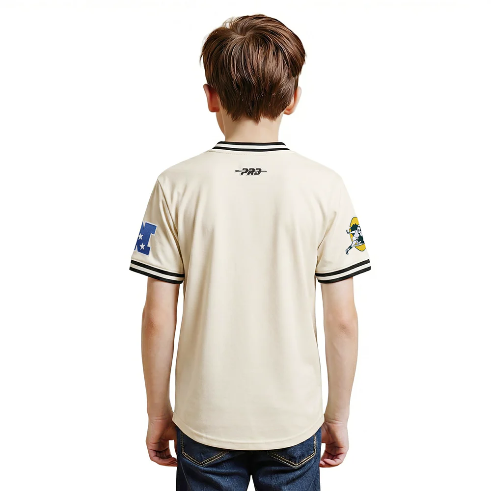 NFL GREEN BAY PACKERS RETRO CLASSIC BIG BOY'S SS STRIPED RIB TEE (EGGSHELL/ BLACK) - Image 2