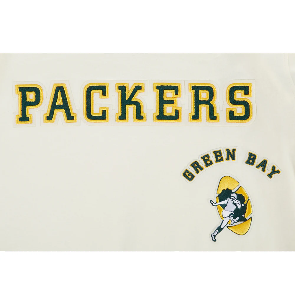 NFL GREEN BAY PACKERS RETRO CLASSIC BIG BOY'S SS STRIPED RIB TEE (EGGSHELL/ BLACK) - Image 7