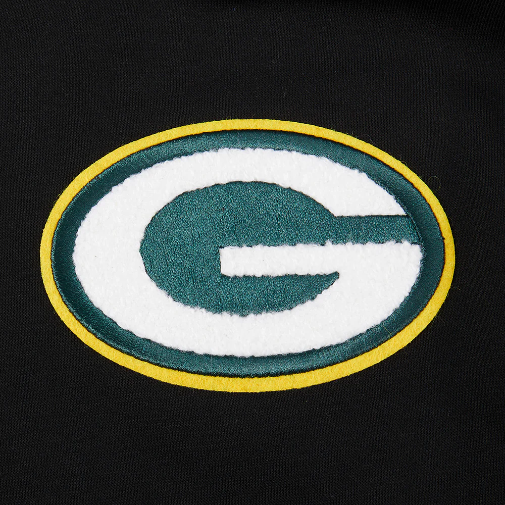 NFL GREEN BAY PACKERS CLASSIC BIG BOYS FLEECE PULLOVER HOODIE (BLACK) - Image 7
