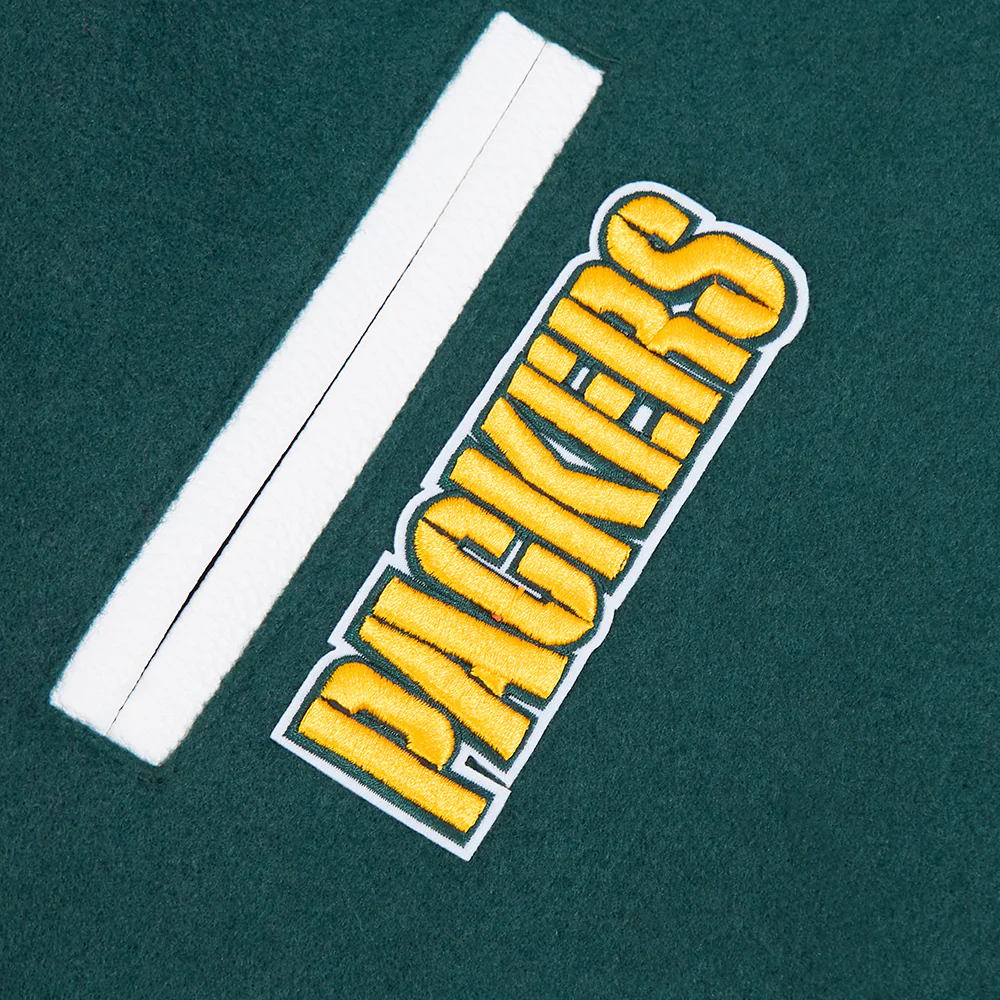 NFL GREEN BAY PACKERS CLASSIC BIG BOY'S WOOL VARSITY JACKET (FOREST GREEN/WHITE) - Image 8