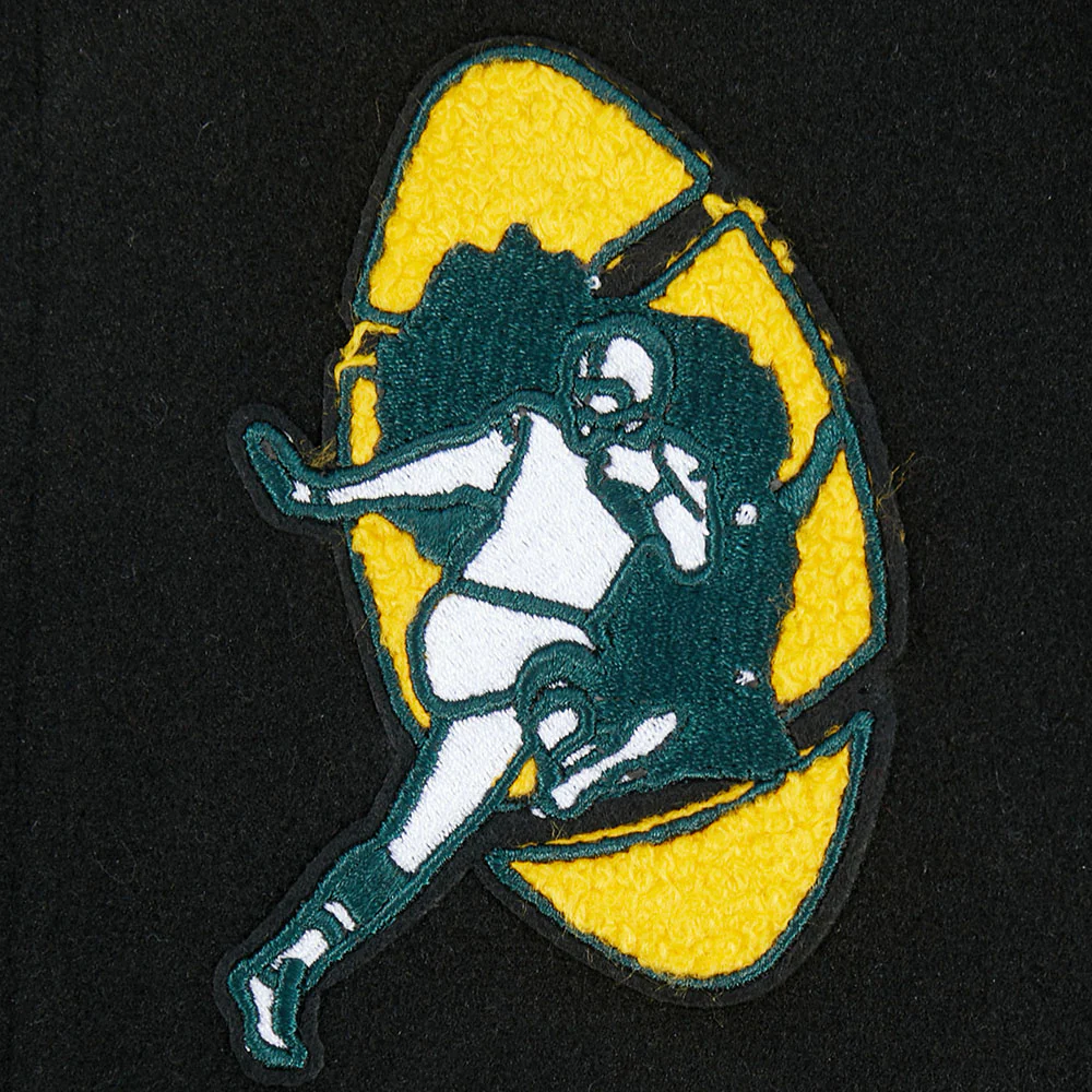 NFL GREEN BAY PACKERS RETRO CLASSIC BIG BOYS RIB WOOL VARSITY JACKET (BLACK) - Image 20