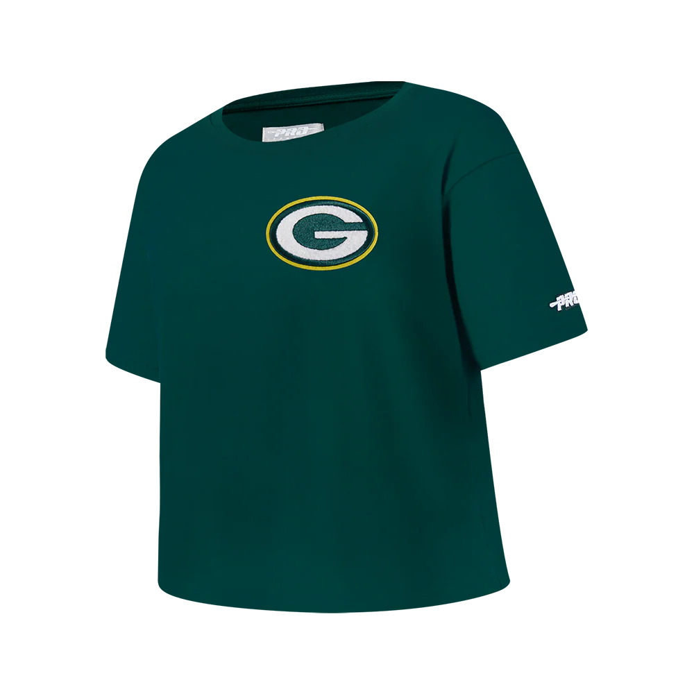 NFL GREEN BAY PACKERS CLASSIC BIG GIRL'S SS BOXY TEE (FOREST GREEN) - Image 2