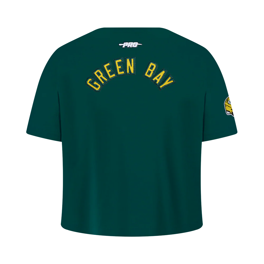 NFL GREEN BAY PACKERS CLASSIC BIG GIRL'S SS BOXY TEE (FOREST GREEN) - Image 3