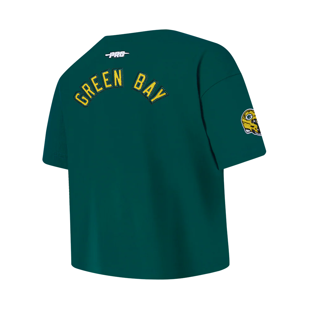 NFL GREEN BAY PACKERS CLASSIC BIG GIRL'S SS BOXY TEE (FOREST GREEN) - Image 4