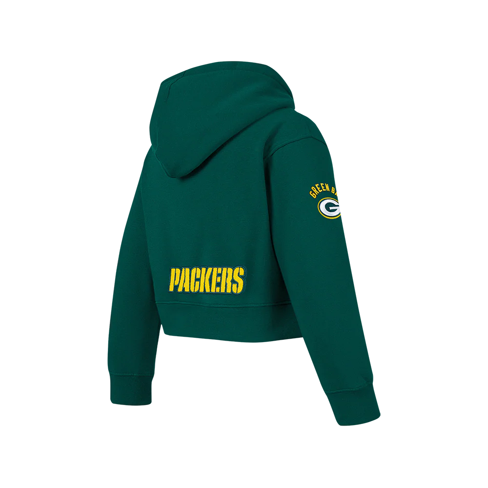 NFL GREEN BAY PACKERS CLASSIC BIG GIRL'S FLC FZ HOODIE (FOREST GREEN) - Image 4