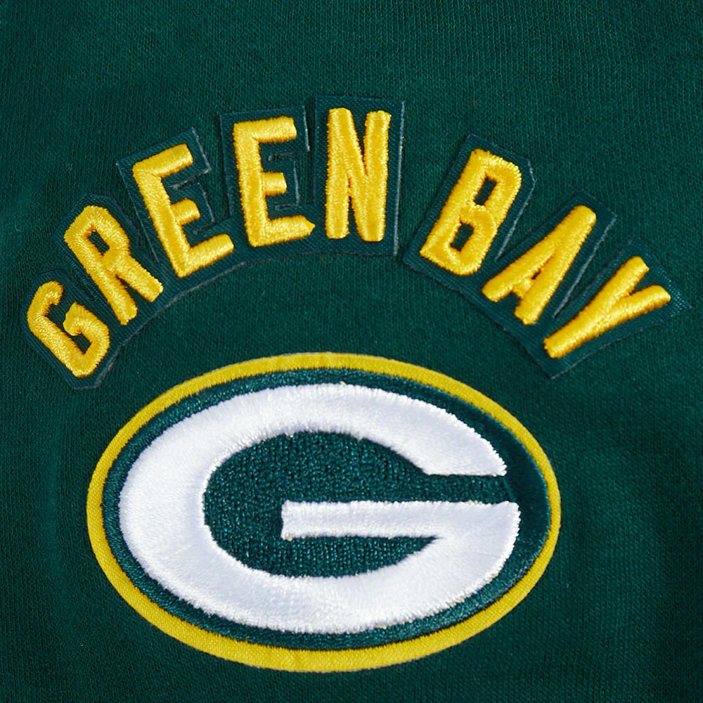 NFL GREEN BAY PACKERS CLASSIC BIG GIRL'S FLC FZ HOODIE (FOREST GREEN) - Image 5