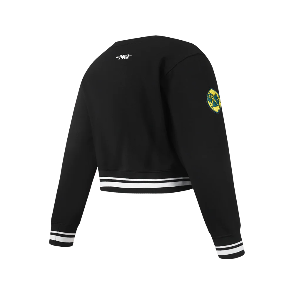 NFL GREEN BAY PACKERS RETRO CLASSIC BIG GIRLS RIB FLEECE CREWNECK (BLACK) - Image 6