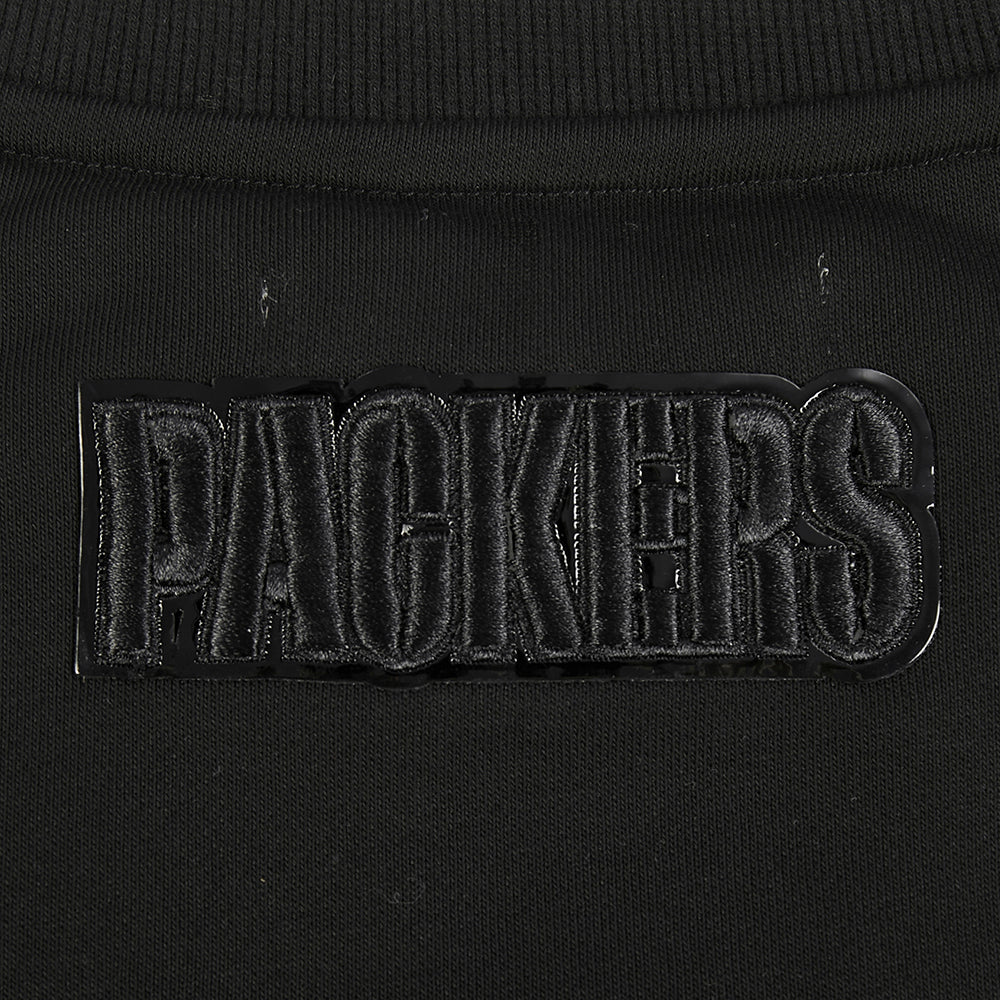 NFL GREEN BAY PACKERS TRIPLE BLACK WOMEN'S FLC CREWNECK (TRIPLE BLACK WOMEN'S) - Image 7