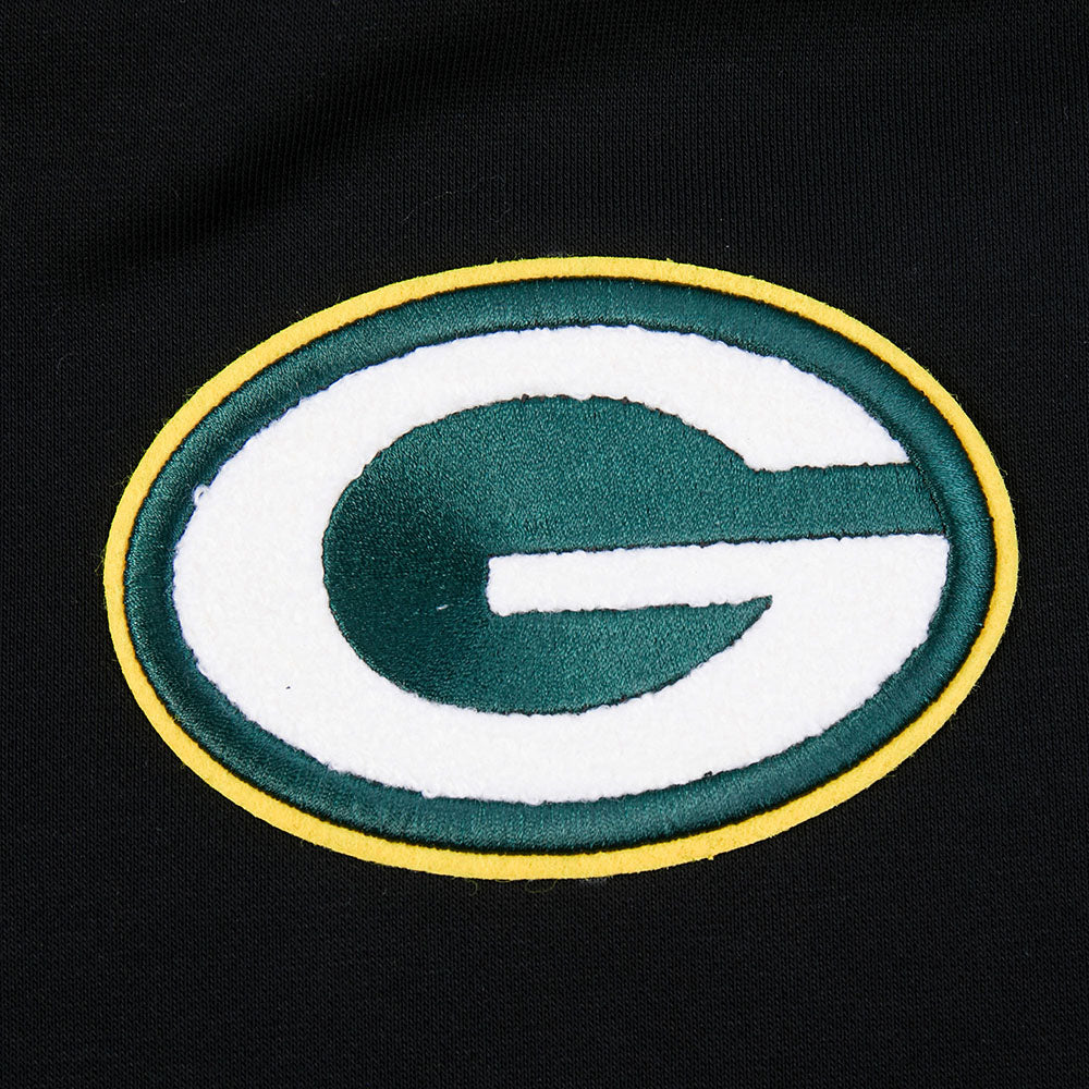 NFL GREEN BAY PACKERS MASHUP WOMEN'S RIB CROPPED PO HOODIE (BLACK) - Image 14