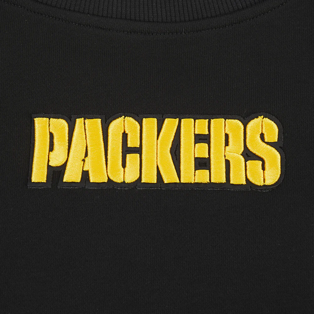 NFL GREEN BAY PACKERS WINGSPAN WOMEN'S FLC CREWNECK (BLACK) - Image 10