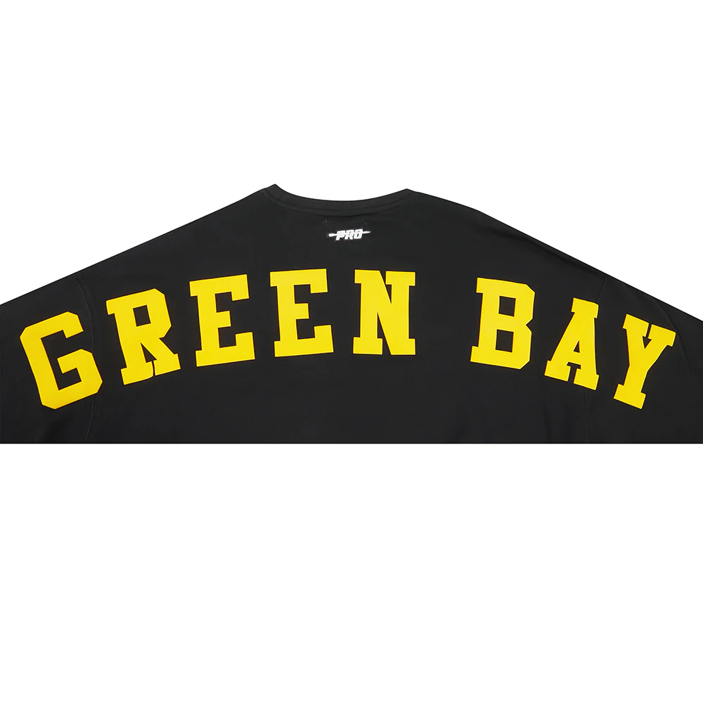 NFL GREEN BAY PACKERS WINGSPAN WOMEN'S FLC CREWNECK (BLACK) - Image 7