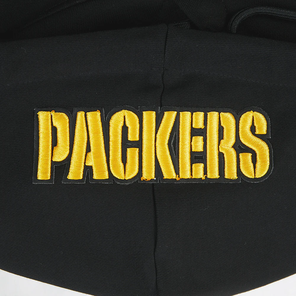 NFL GREEN BAY PACKERS WINGSPAN WOMEN'S FLC CROPPED PO HOODIE (BLACK) - Image 8