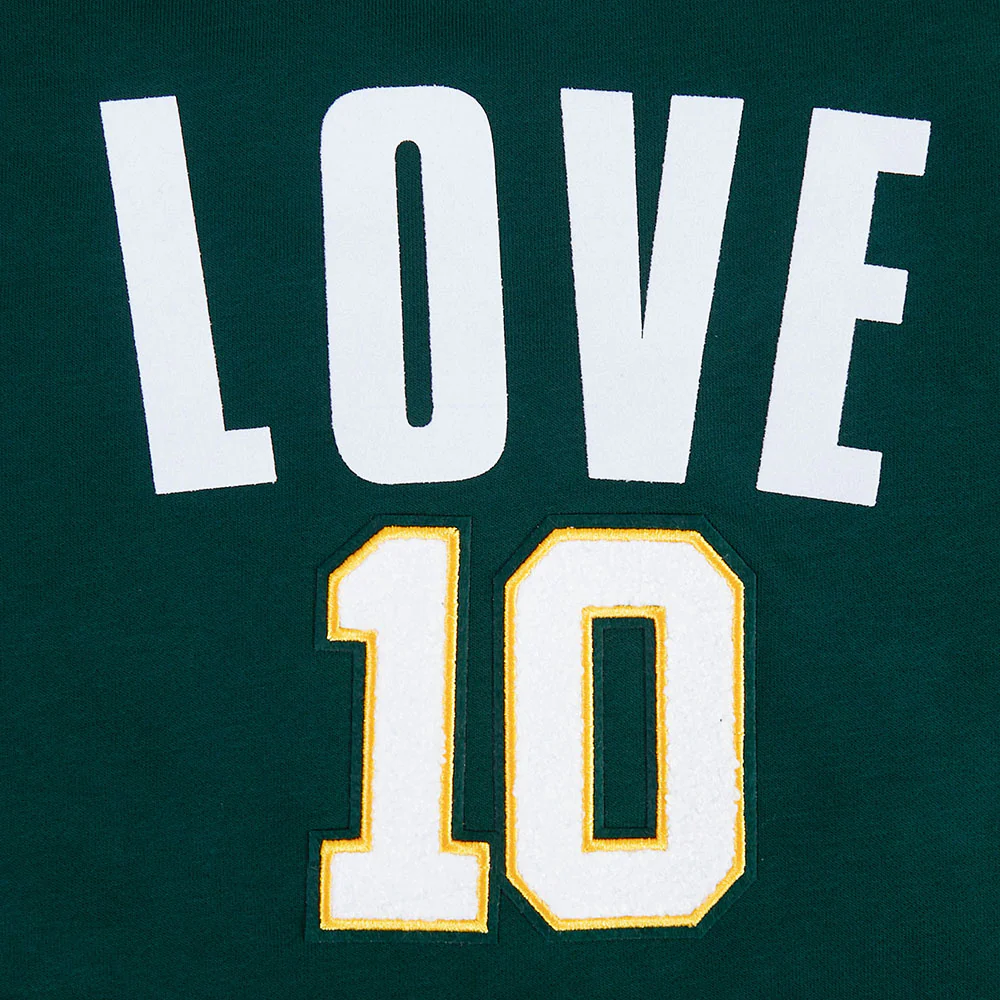 NFL GREEN BAY PACKERS JORDAN LOVE #10 CLASSIC PNN WOMEN'S FLC CREWNECK (FOREST GREEN) - Image 6