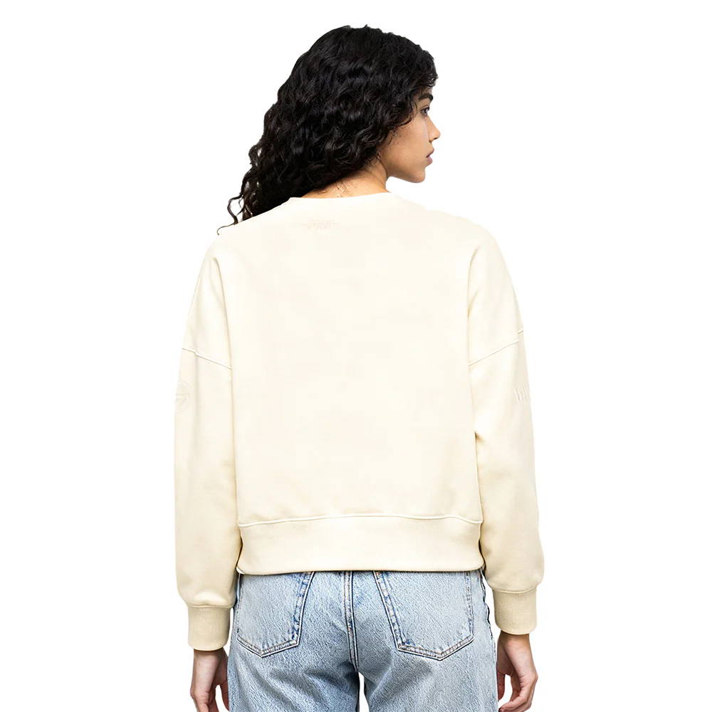 NFL GREEN BAY PACKERS JORDAN LOVE #10 NEUTRAL WOMEN'S FLC CREWNECK (EGGSHELL) - Image 2