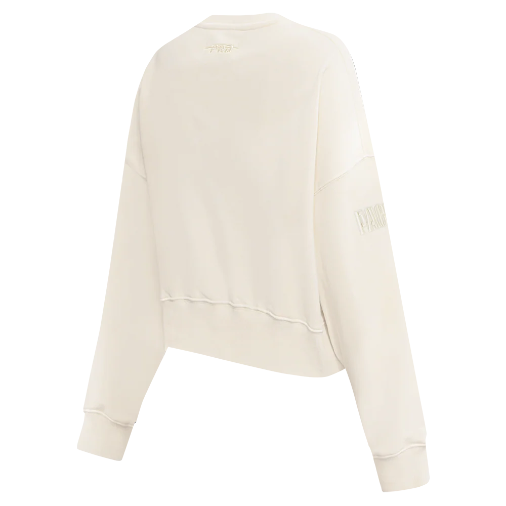 NFL GREEN BAY PACKERS JORDAN LOVE #10 NEUTRAL WOMEN'S FLC CREWNECK (EGGSHELL) - Image 4