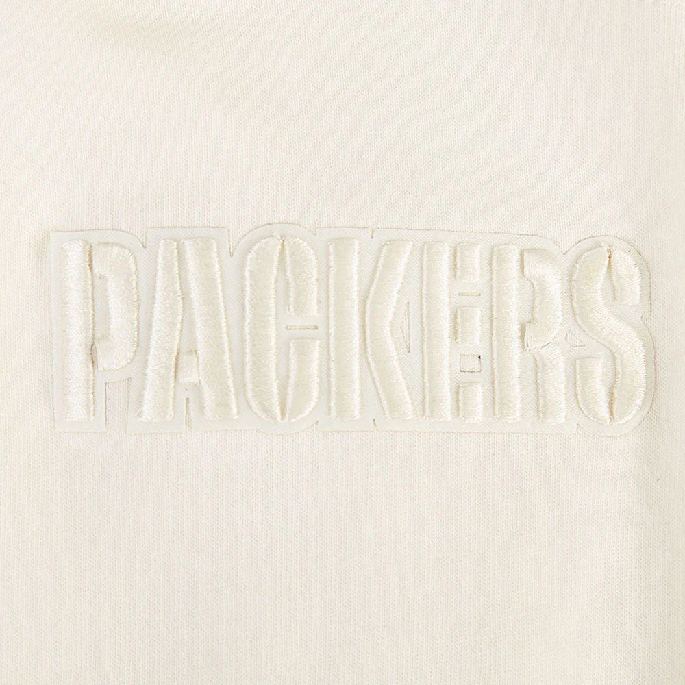 NFL GREEN BAY PACKERS JORDAN LOVE #10 NEUTRAL WOMEN'S FLC CREWNECK (EGGSHELL) - Image 5