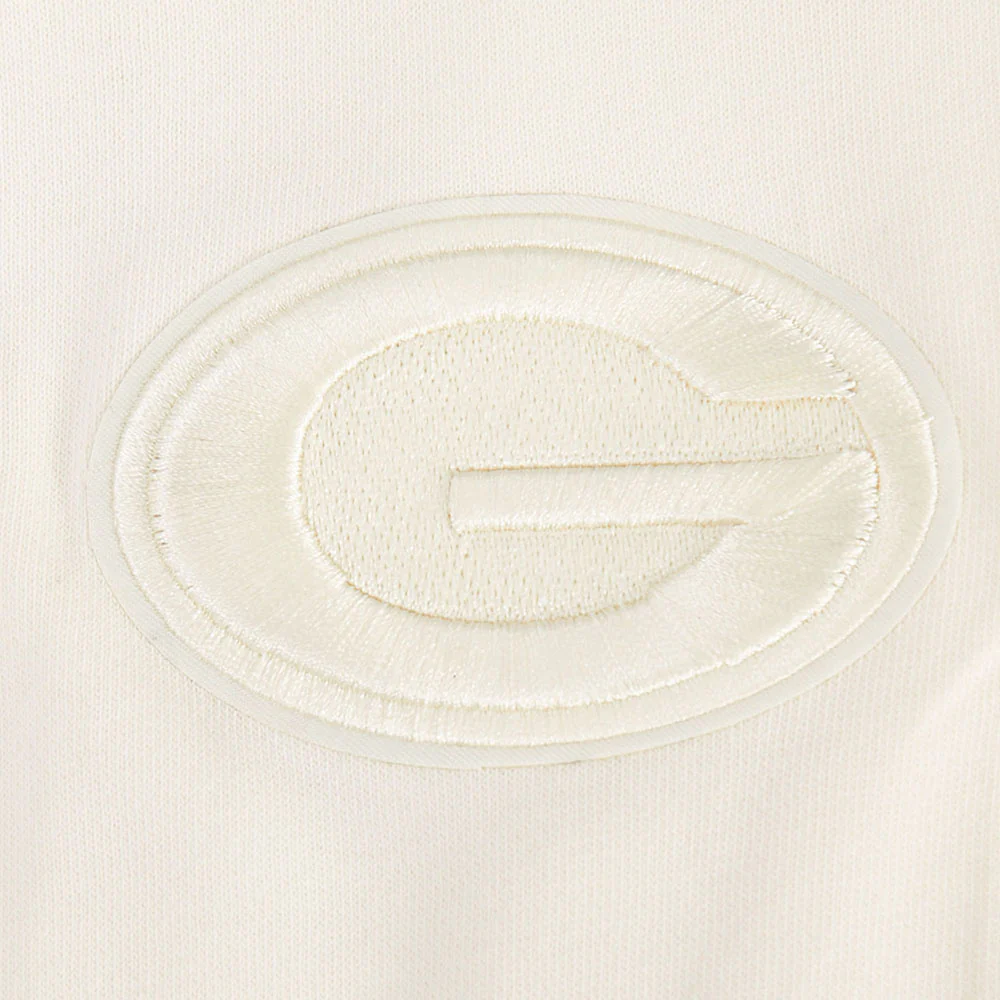 NFL GREEN BAY PACKERS JORDAN LOVE #10 NEUTRAL WOMEN'S FLC CREWNECK (EGGSHELL) - Image 7