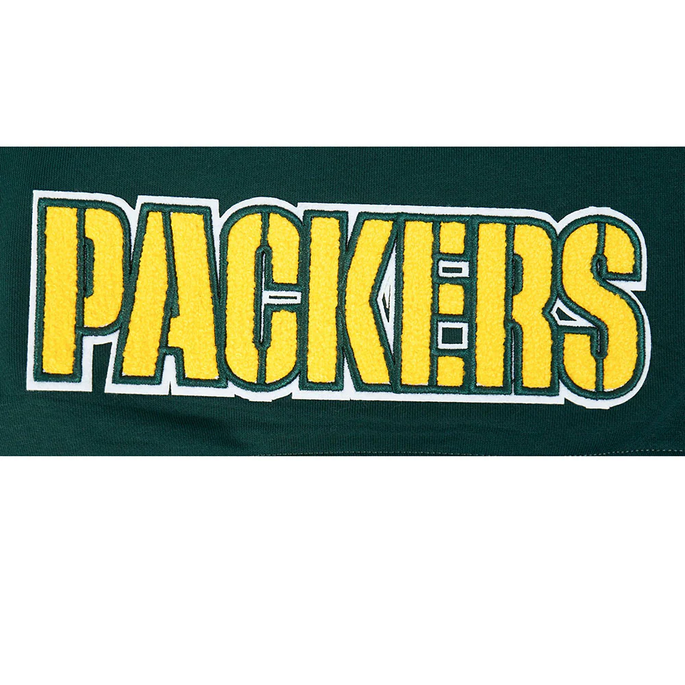 NFL GREEN BAY PACKERS CLASSIC FLEECE CROPPED PULLOVER HOODIE (FOREST) - Image 7