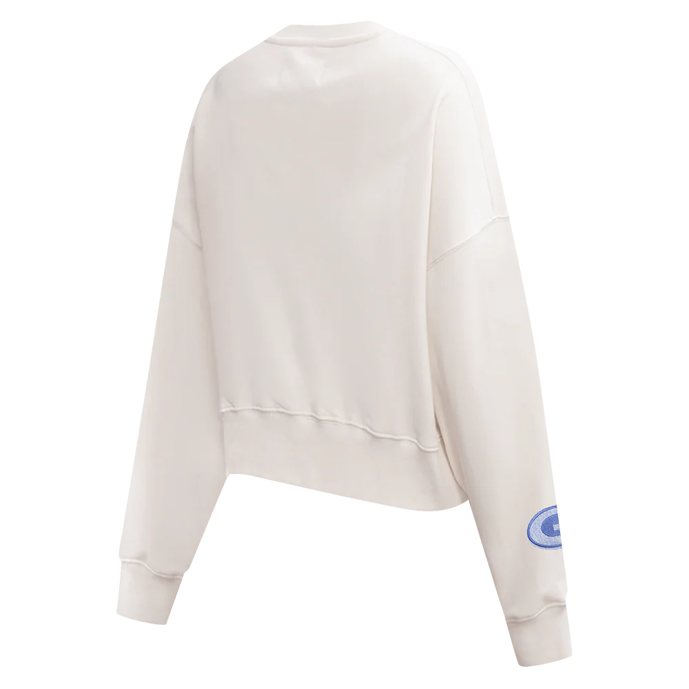NFL GREEN BAY PACKERS VARSITY BLUES WOMEN'S FLC CREWNECK (LINEN) - Image 3