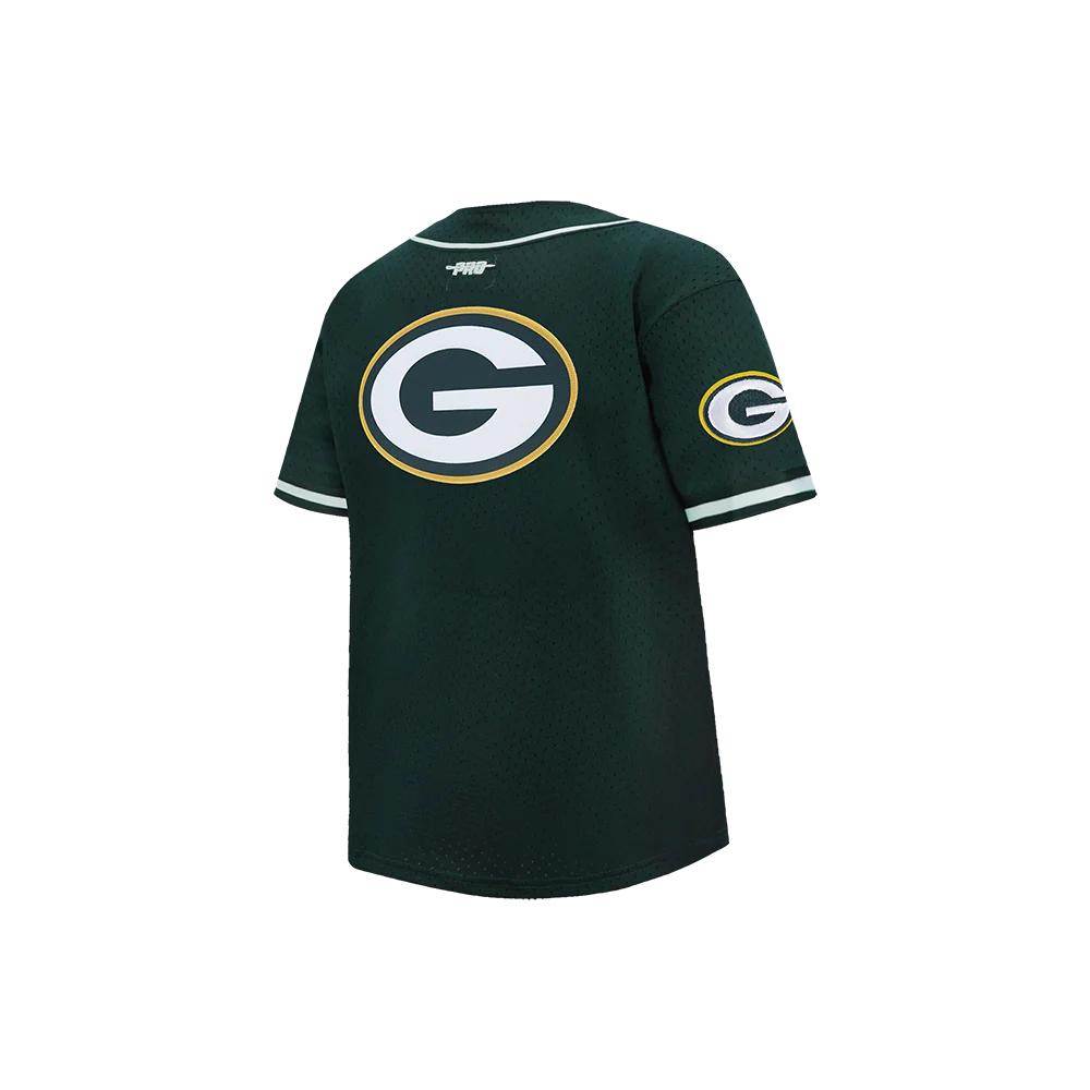 NFL GREEN BAY PACKERS CLASSIC LITTLE BOY'S MESH BUTTON DOWN SHIRT (FOREST GREEN) - Image 4