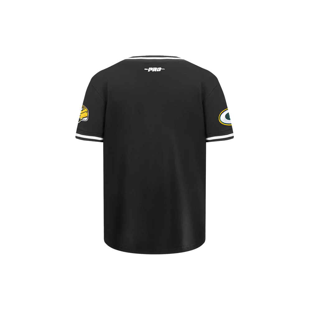 NFL GREEN BAY PACKERS CLASSIC LITTLE BOYS SHORT SLEEVE STRIPED RIB TEE (BLACK) - Image 5