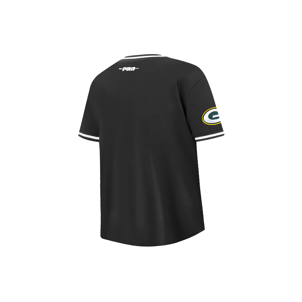 NFL GREEN BAY PACKERS CLASSIC LITTLE BOYS SHORT SLEEVE STRIPED RIB TEE (BLACK) - Image 6
