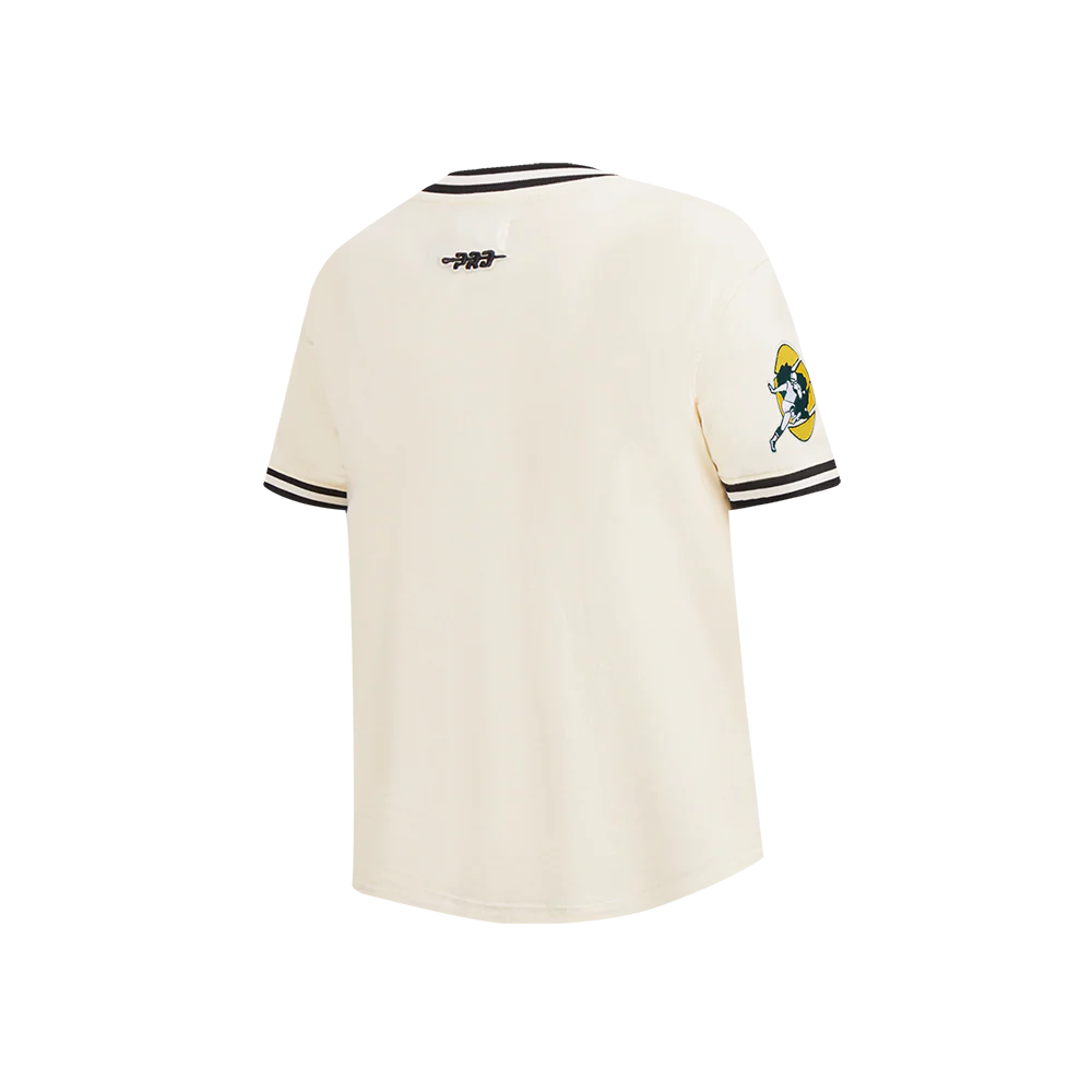 NFL GREEN BAY PACKERS RETRO CLASSIC LITTLE BOY'S SS STRIPED RIB TEE (EGGSHELL/ BLACK) - Image 2