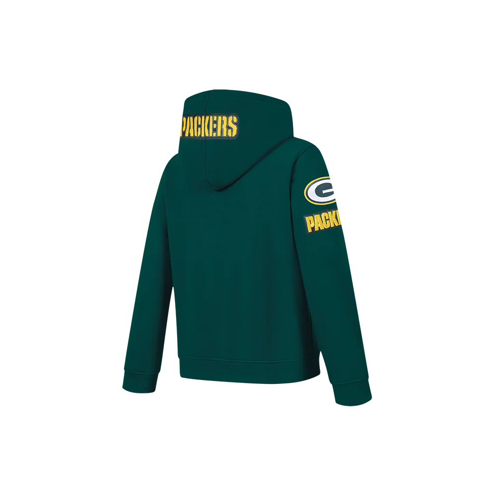 NFL GREEN BAY PACKERS CLASSIC LITTLE BOY'S FLC FZ HOODIE (FOREST GREEN) - Image 4